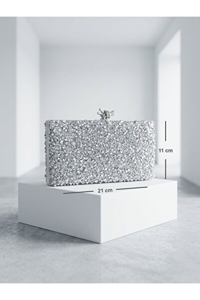 NUR KARACA 80827 Stone Embellished Evening Dress Portfolio Bag Invitation and...