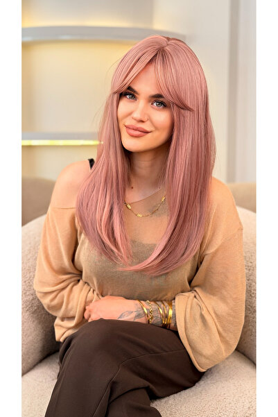 Fenomen Peruk Pembe Düz Katlı VIP Peruk