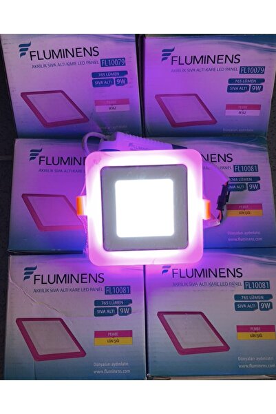 FLUMİNENS ÇİFT RENK LED SPOT (BEYAZ & PEMBE)2 adet