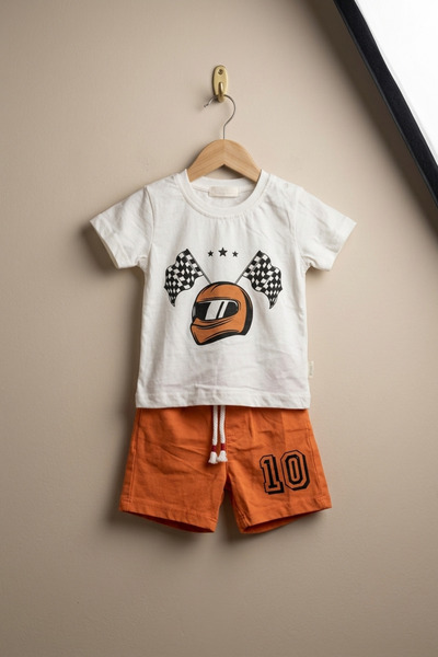 zumino Baby Boy Racing Themed 2-Piece Set with Shorts