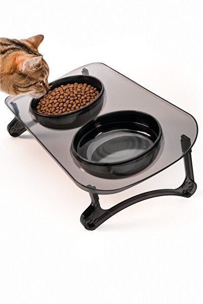 ATA HOME Kedi Mama Kabı, Kedi Köpek Mama ve Su Kabı, Çift Kaseli 15° Eğimli Y...