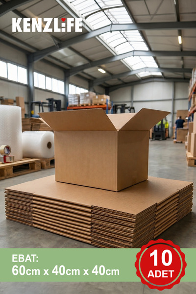 Kenzlife çift oluk karton koli 60x40x40 mukavva 10 adet fiyatıdır.