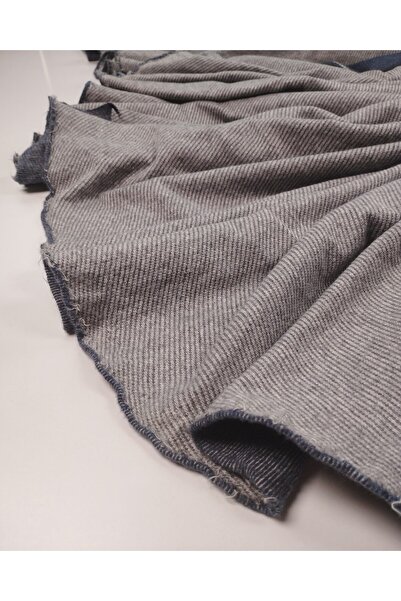 Kumaş Parça Gray Navy Blue Striped Paneled Jacquard Interlock Fabric Flexible...
