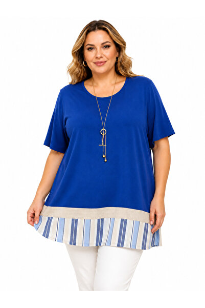 Diva Exclusive Fashion Tricou damă universală XL-3XL, cu accesoriu și detalii...