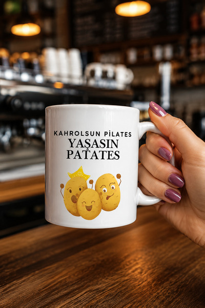 chic crazze Kahrolsun Pilates Long Live Potato Design 407 ml Porcelain Mug – ...