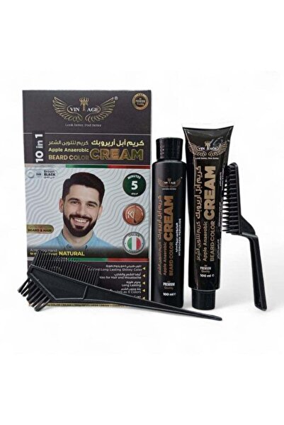 Vintage كريم تلوين الشعر والشارب باللون البني الداكن 200 مل