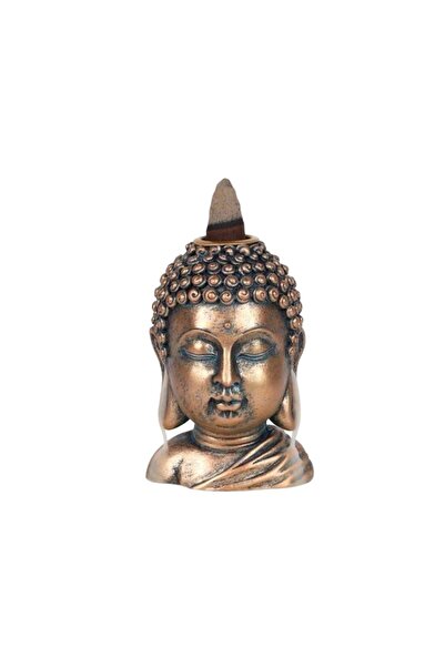 Namaruna Arzător de tămâie cu reflux - Cap de Buddha, Finisaj bronz