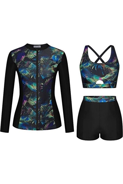 Kate Kasin Costum baie dama, 3 piese, sporturi de apa, floral, L