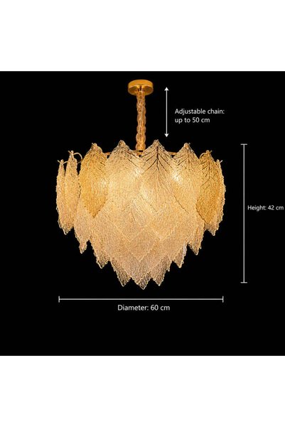 La Cucu Candelabru Cristal LACE Magno 11xE14, Diametru 60cm, Inaltime 42cm, Auriu Lucios, Inaltime