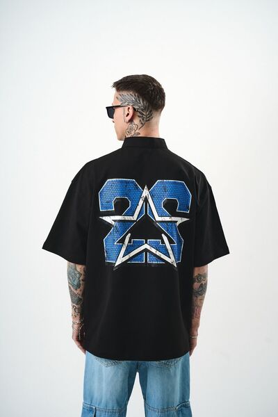 Respire 22 Tricou supradimensionat negru