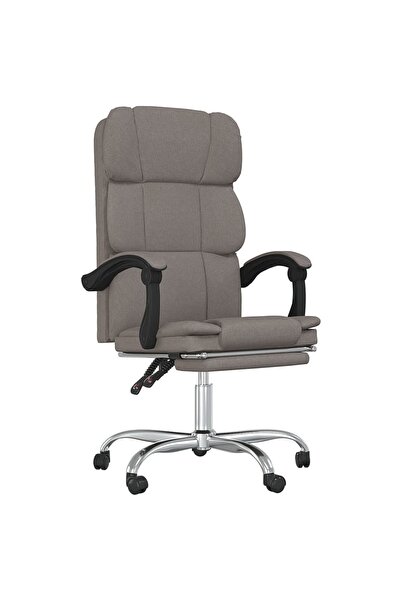 vidaxl Fotoliu de birou rabatabil, gri taupe, textil