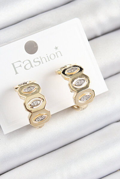 OGHAMAY Brass Zircon Stone Drop Figured Ring Model Gold Color Women's Earrings