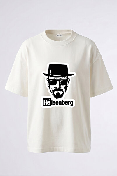 Anetos Tricou oversize alb din bumbac cu imprimeu pe spate Heisenberg Breakin...