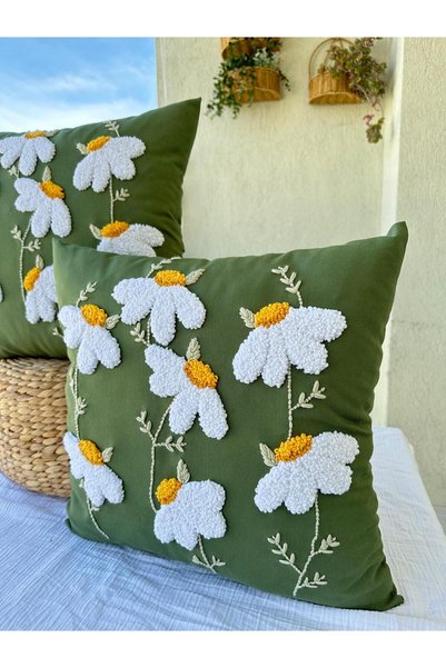 punchatolyem Papatya Model Panch Punch Handmade Handcrafted 2 Li Cushion Cover