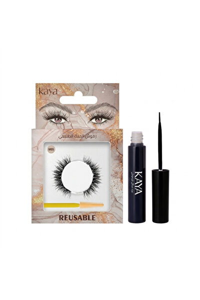 Kaya Black Fast Dry Eyelash Glue Set with Natural Mink 3D Volume Eyelashes St...