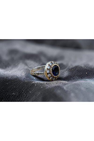Rubino Silver 925 ayar gümüş Kadın yüzük - Safir Taşlı Kadın Yüzük - Bronz De...