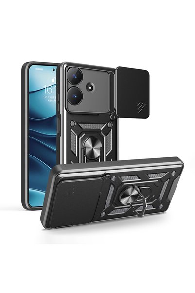 Pilanix حافظة Realme Note 60 فائقة الحماية مع غطاء منزلق مغناطيسي وحامل