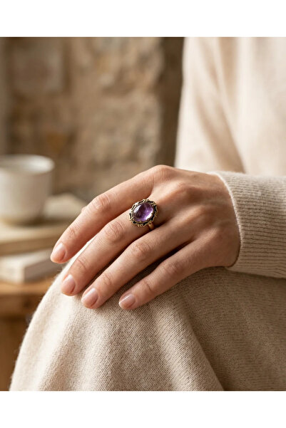 Dorvina Bronze Women Ring Authentic Copper Jewelry Purple Crystal Stone Victo...