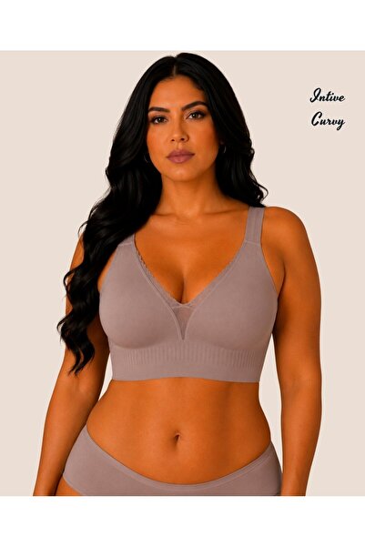 İntive Lingerie Sutien Intive Curvy cu dantelă transparentă în față, cu decol...