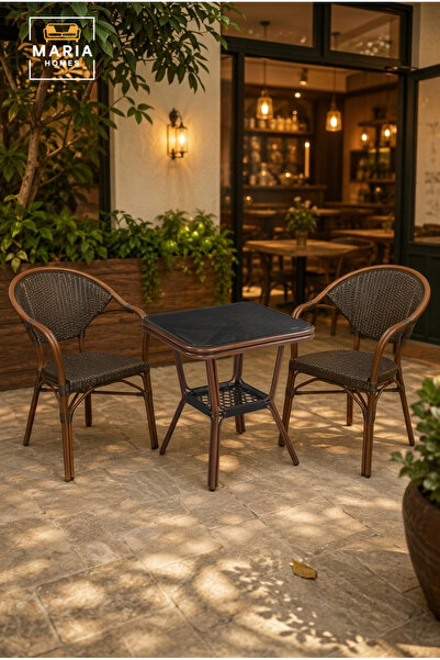 MARIA HOMES Modern Square Bistro Table Outdoor Café Table Patio Dining Table ...
