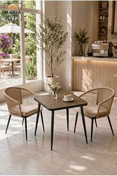 MARIA HOMES طاولة طعام مربعة عصرية، طاولة مقهى، طاولة فناء، طاولة بيسترو خارج...