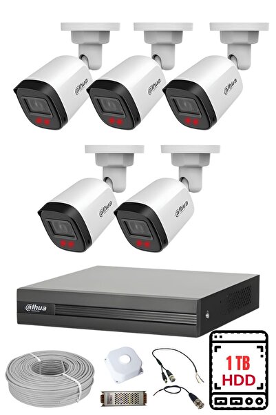 DAHUA 5 Kameralı 2MP Full HD Güvenlik Kamera Seti 1 TB HDD Dahil