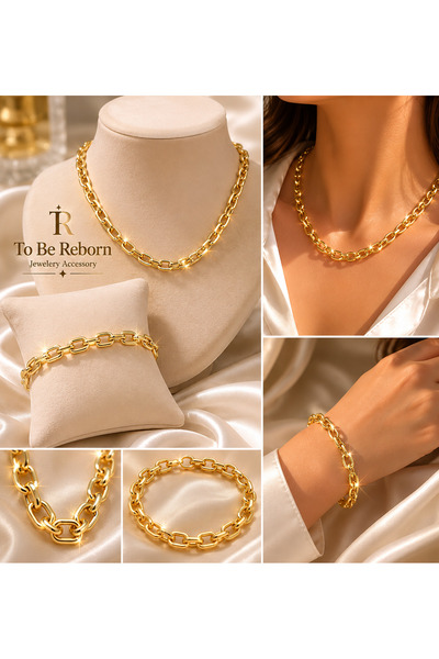 To Be Reborn JEVELRY ACCESSORY SELDA AÇIKEL Gold Kaplama Kolye Bileklik Zinci...