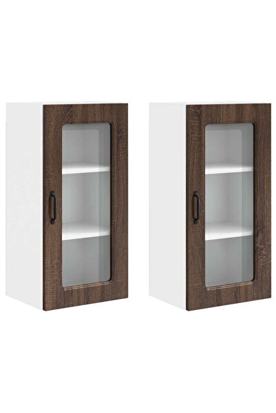 vidaxl Dulap de bucătărie Kalmar 2 pcs Stejar închis 40 x 31 x 80 cm