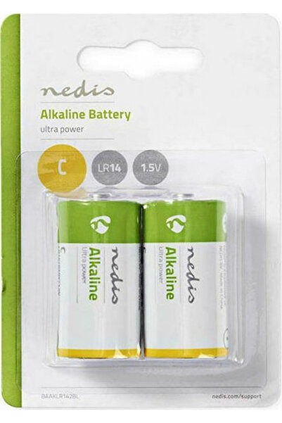 Nedis Αλκαλική Μπαταρία C 1.5V 2 τεμάχια Κωδικός: BAAKLR142BL