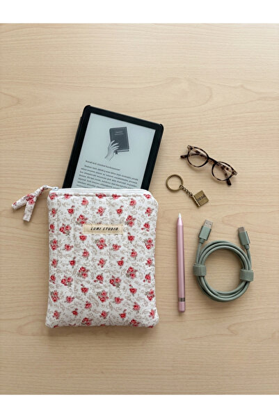 lumi Studio Küçük Kırmızı Güller Kindle Kılıfı -E-Kitap Okuyucu Çantası- Elya...