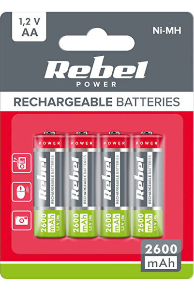 Rebel Επαναφορτιζόμενες Μπαταρίες AA Ni-MH 2600mAh 1.2V 4 τεμάχια