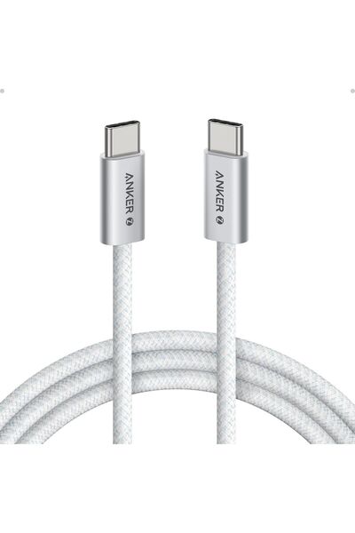 Anker Zolo USB-C към USB-C 240W Плетен кабел 1м Бял