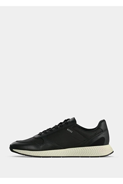 BOSS Men's Low-Top Orthopedic Sole Sneaker with Logo Signature in Black