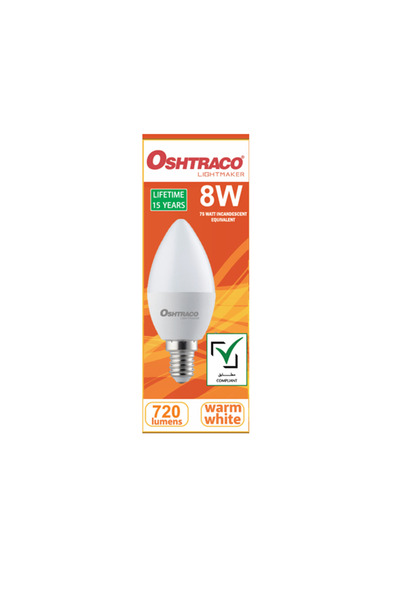 Oshtraco 8WATT LED LAMP E14 WARM WHITE