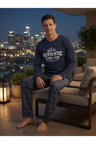 Sude HOMEWEAR Men's Long Sleeve Pajama Set