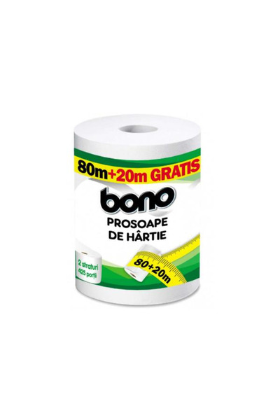 BONO Prosoape de Hartie 80m+20m Gratis, 2 straturi Bono, 1 rola