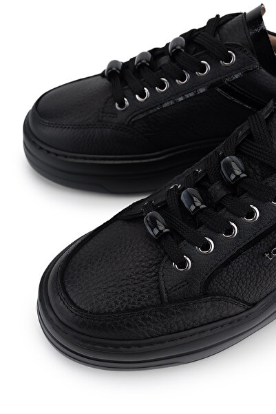 Tamer Tanca Kadın Hakiki Deri Siyah Floter Sneakers & Spor Ayakkabı