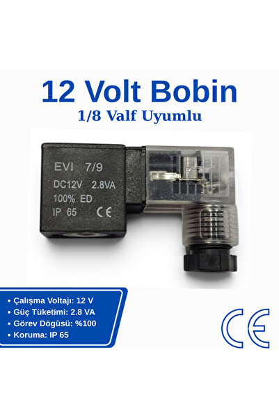Firetech 1/8 12 volt Valf bobini - 12v dc bobin - Pnömatik valf bobini - 12 v...