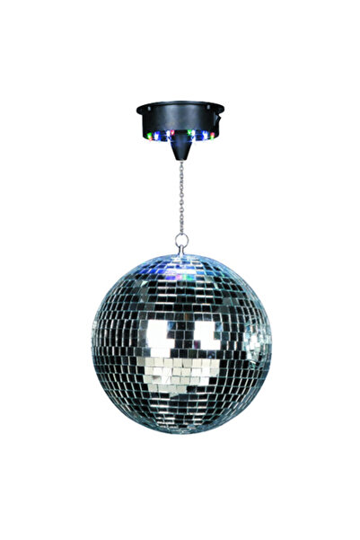 Ibiza Light Glob disco cu oglindă de 30 cm, cu motor și 18 LED-uri RGBW