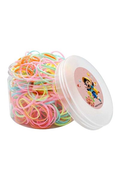 Duravel Elastic Hair Bands in Plastic Jar, 200 Pcs Small Rubber Ties for Pony...