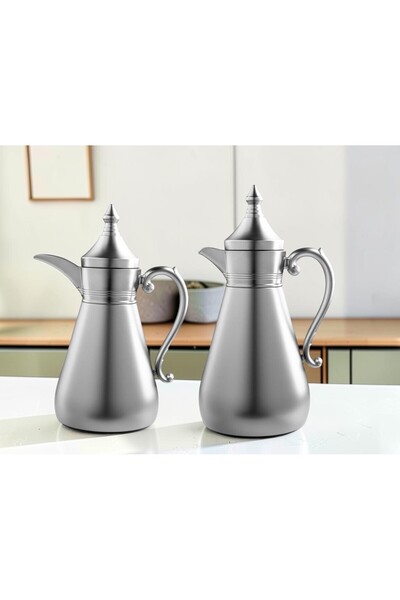 sahal aloula Authentic Tramisu Silver Chrome Kit Heat Preserving up to 12 Hou...