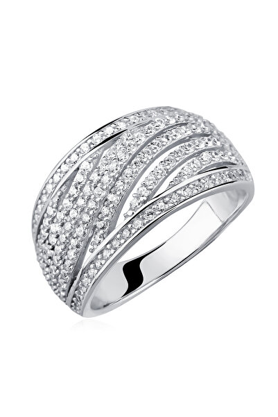 PrimaDonna Inel Luxury din Argint 925 Rodiat cu Zirconii Albe