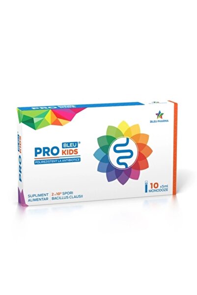 bleu Probiotic pentru copii Pro Kids Bleu, 10 fiole x 5 ml, Pharma
