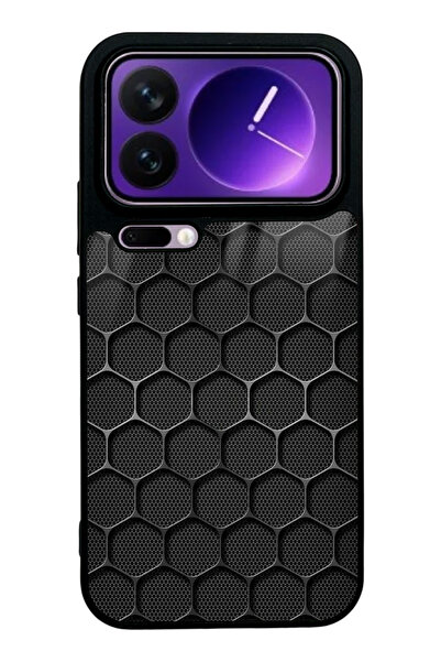 Spoyi Xiaomi 17 Pro Zırh Izgarası Tasarımlı Glossy Telefon Kılıfı