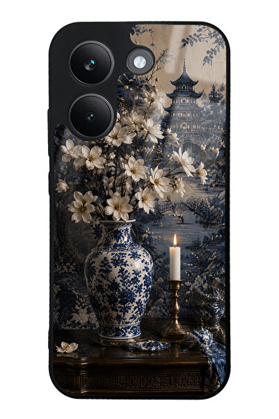Spoyi Xiaomi Poco X8 Pro Blue Pagoda Elegance Tasarımlı Glossy Telefon Kılıfı