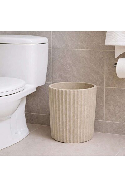 PAN HOME Florence Polyresin Waste Bin 21x21x25cm - Beige