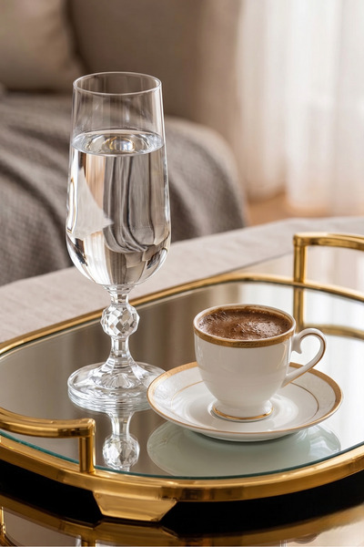BOHEMİA CRYSTAL Crystal 6-Piece 180Cc Coffee Water Glass/Flute Champagne Glas...