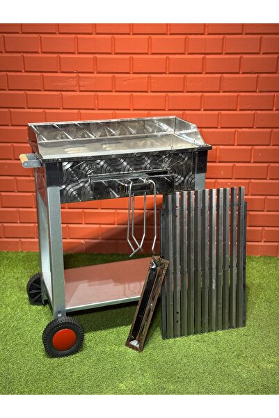 doğu 60X35 TEKERLEKLİ PERVAZLI KROM MANGAL