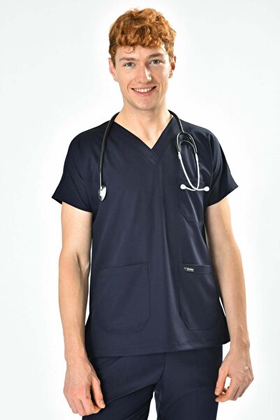 Owlet Medikal Top chirurgical din Lycra, albastru marin închis