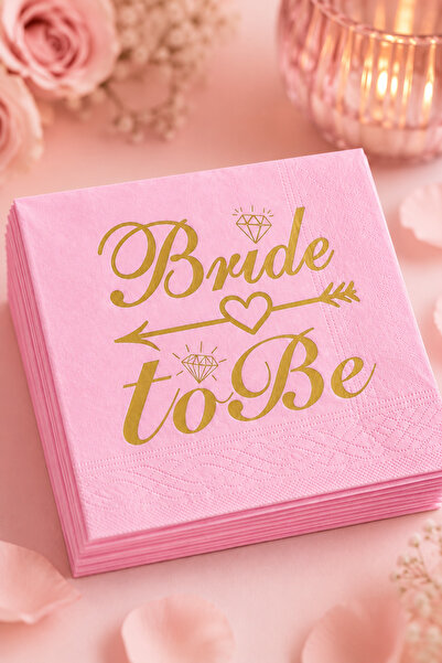 Happyland مناديل وردية مكتوب عليها Gold Bride To Be، عبوة من 20 قطعة، مناديل ...